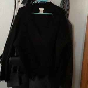 Distressed cable-knit sweater NWOT